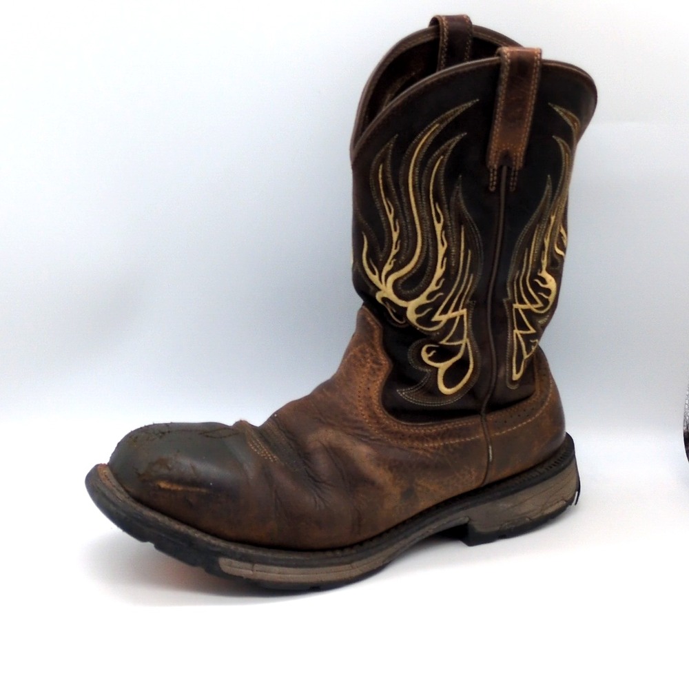 Ariat Boots Mens Brown 12 Leather Shoe Cowboy Work Composite Toe Pull On